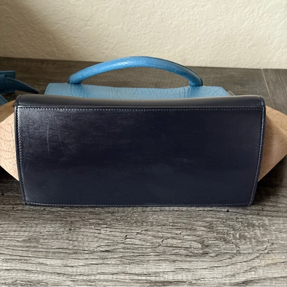 CELINE TRAPEZE TRICOLOR 2 WAY LEATHER & SUEDE BAG - Picture 8 of 12